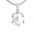 Photo of a White pearl Pendant necklace on white background
