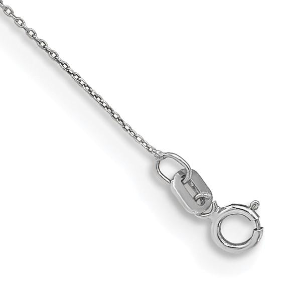 14k White Gold 16", 0.75mm Cable Chain