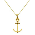 14K Yellow Gold Anchor Pendant