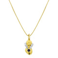 14KY Sapphire & Diamond Okoboji Sandal Pendant