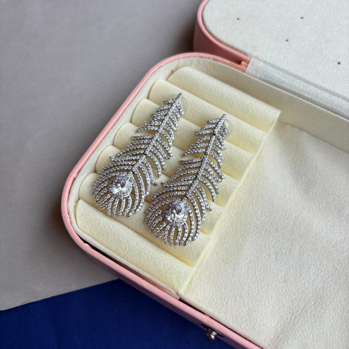 Aarohi Feather Drop Earrings