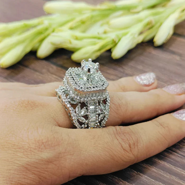Ad aria neckpiece with maharani ring combo