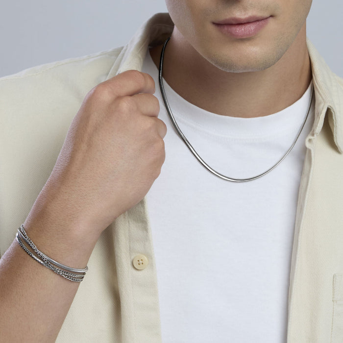 Bracciale uomo con catene in acciaio