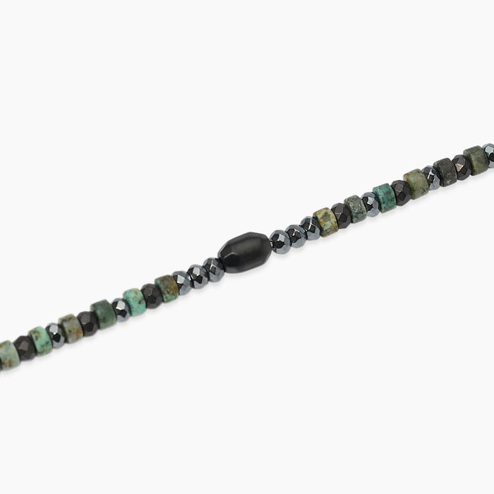 Bracciale regolabile con ematite e turchese verde
