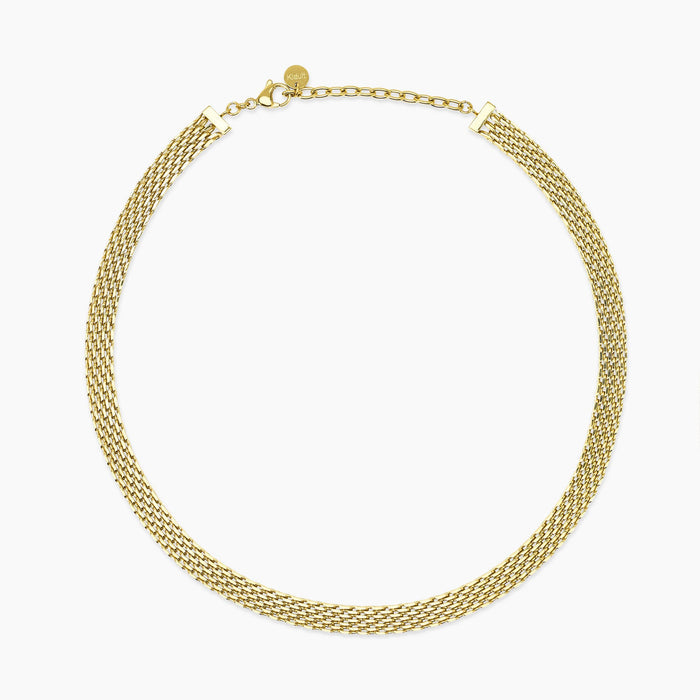 Girocollo regolabile dorato con catena mesh