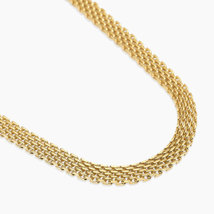 Girocollo regolabile dorato con catena mesh