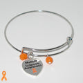 Adjustable Silver Tone Bangle Bracelet - MS Awareness