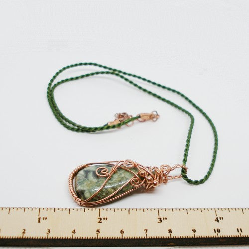 Agate Wire Wrap Pendant Necklace