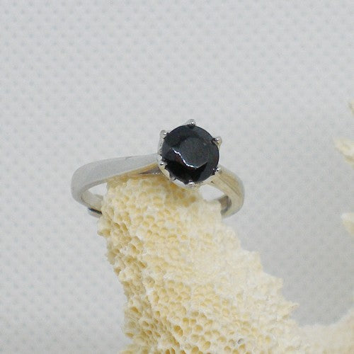 Almandine Garnet Solitaire Ring