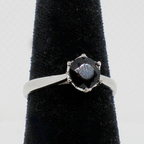 Almandine Garnet Solitaire Ring