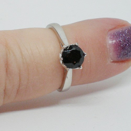 Almandine Garnet Solitaire Ring