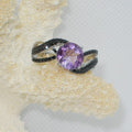 Amethyst and Black Topaz Statement Ring