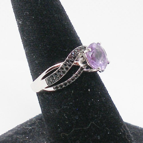 Amethyst and Black Topaz Statement Ring