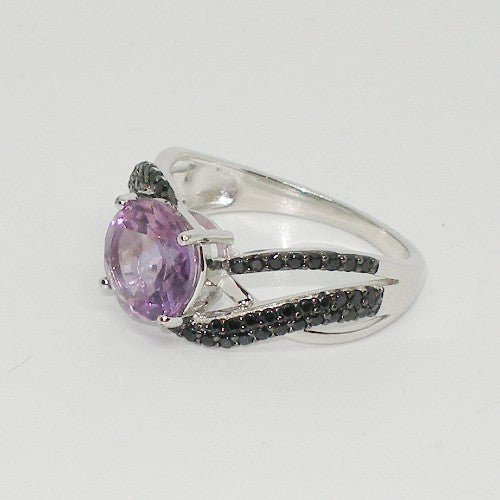 Amethyst and Black Topaz Statement Ring