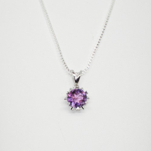 Amethyst Solitaire Necklace