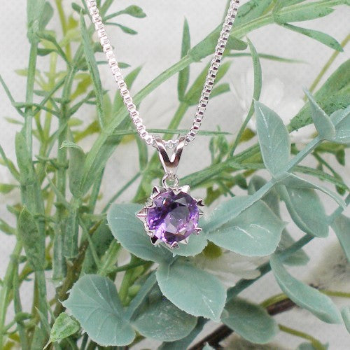 Amethyst Solitaire Necklace