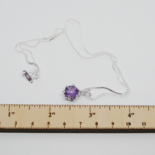 Amethyst Solitaire Necklace
