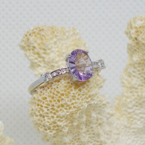 Amethyst Solitaire Ring