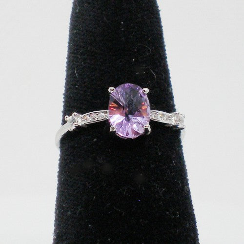 Amethyst Solitaire Ring