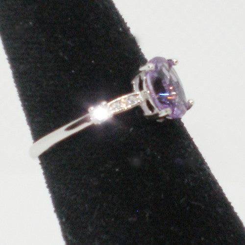Amethyst Solitaire Ring