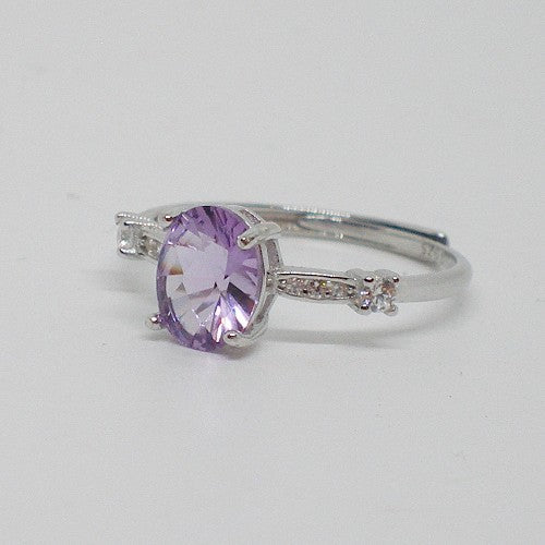 Amethyst Solitaire Ring