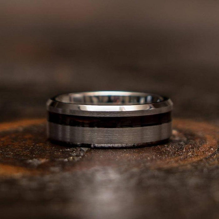 "Artemis" Ironwood x Silver Tungsten Ring-Rings By Lux