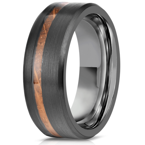 "Artemis" Whisky x Gunmetal Tungsten Ring-Rings By Lux
