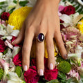 Artisan Made Oval Amethyst Sterling Silver Solitaire Ring