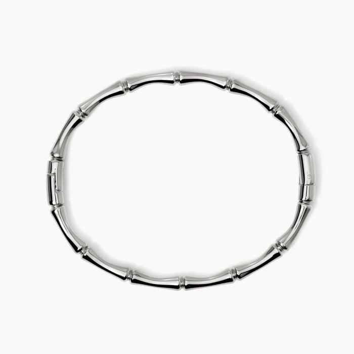 Bracciale rigido effetto bambù in acciaio