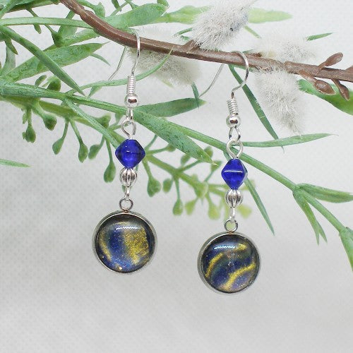 Beaded Polish Dangle Earrings
