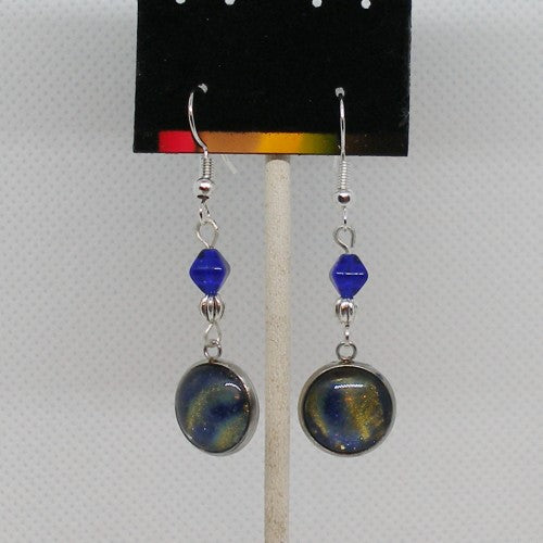 Beaded Polish Dangle Earrings