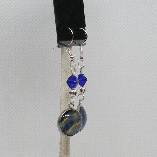 Beaded Polish Dangle Earrings