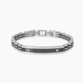 Bracciale uomo in acciaio con gunmetal e piastra
