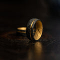 Black Hammered "Poseidon" Yellow Gold Steel Ring