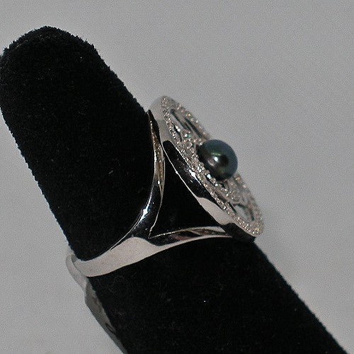 Black Pearl Cocktail Ring