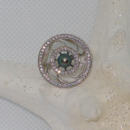 Black Pearl Cocktail Ring