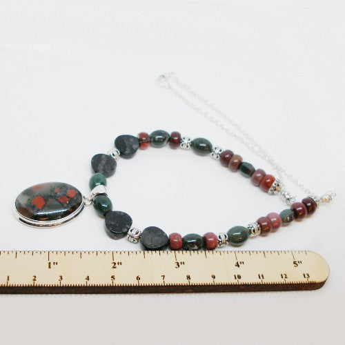 Bloodstone Pendant Necklace