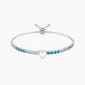 Tennis bracciale regolabile con cristalli azzurri