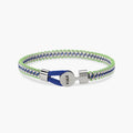 Bracciale in acciaio e nylon in blu e verde chiaro