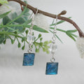 Blue Shimmer Polish Dangle Earrings