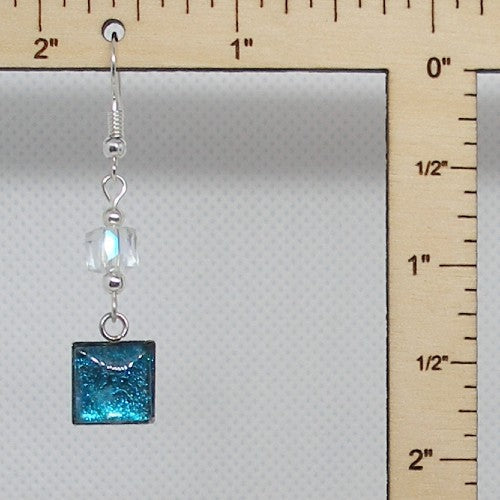 Blue Shimmer Polish Dangle Earrings