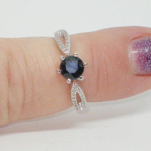 Blue Spinel Solitaire Ring