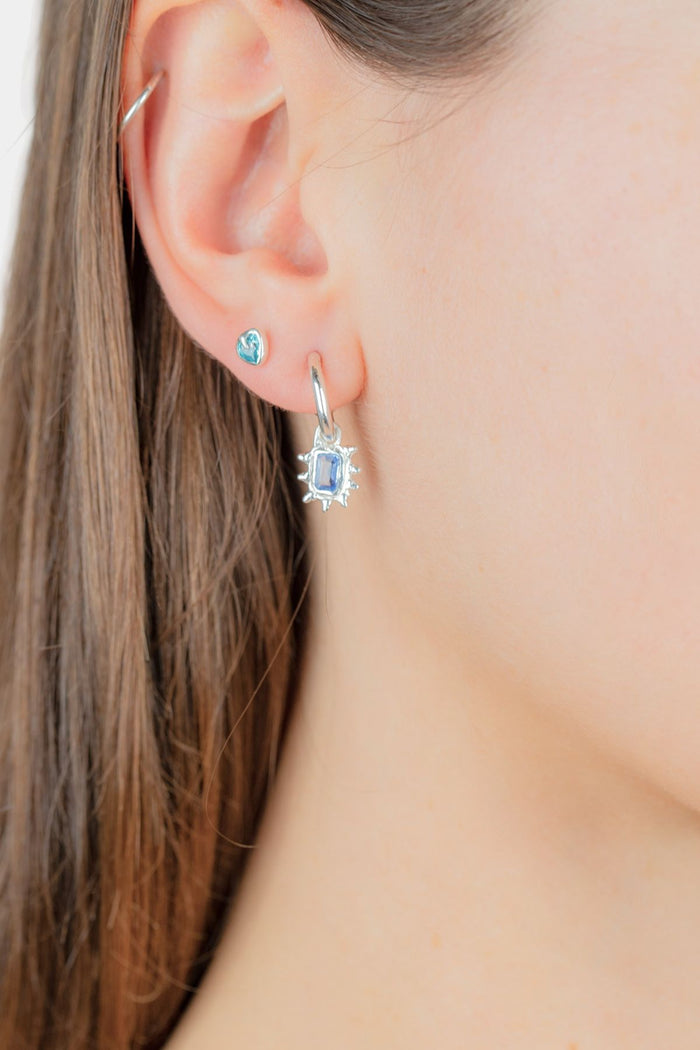 Blue Tanzanite Hoop Studs