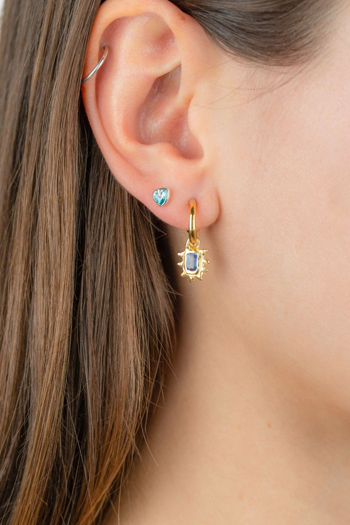 Blue Tanzanite Hoop Studs
