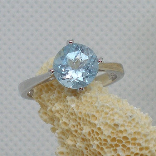 Blue Topaz Solitaire Ring