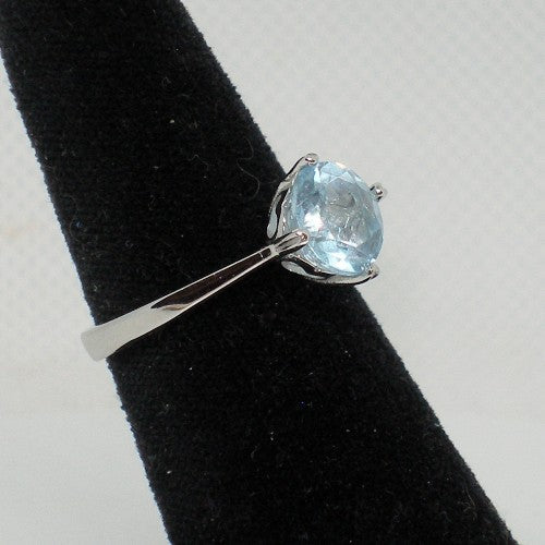Blue Topaz Solitaire Ring