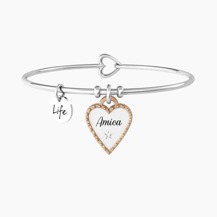 Bracciale amicizia con ciondolo cuore
