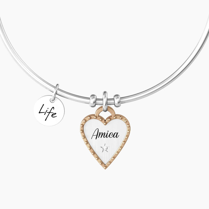 Bracciale amicizia con ciondolo cuore