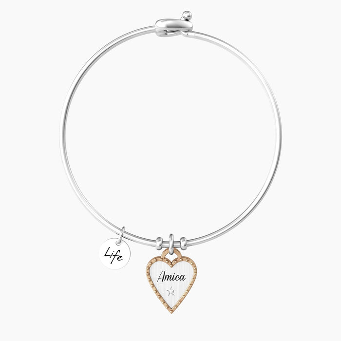 Bracciale amicizia con ciondolo cuore