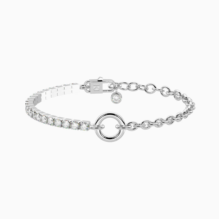 Bracciale componibile in acciaio con zirconi
